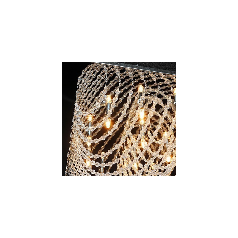 Lampadario classico in metallo cromato e cristallo trasparente