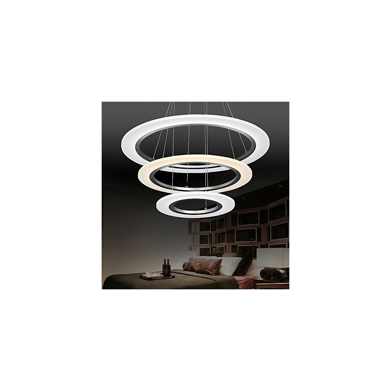 Lampadario a sospensione ad anello in acrilico fai da te con 3 luci