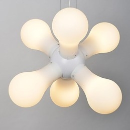 Lampada a sospensione in vetro bianco semplice