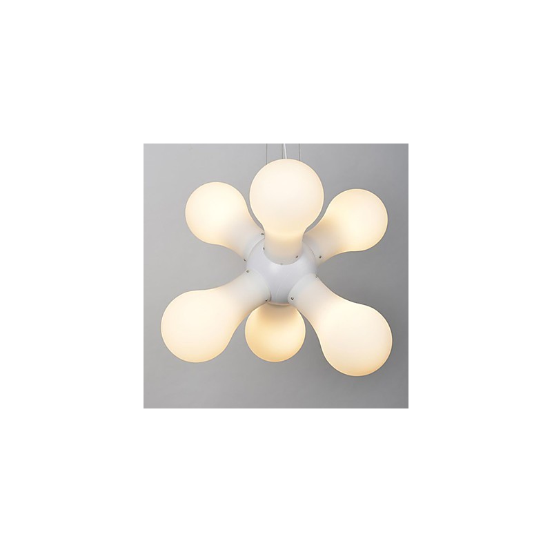 Lampada a sospensione in vetro bianco semplice