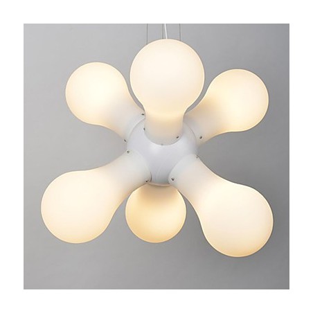 Lampada a sospensione in vetro bianco semplice