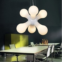 Lampada a sospensione in vetro bianco semplice