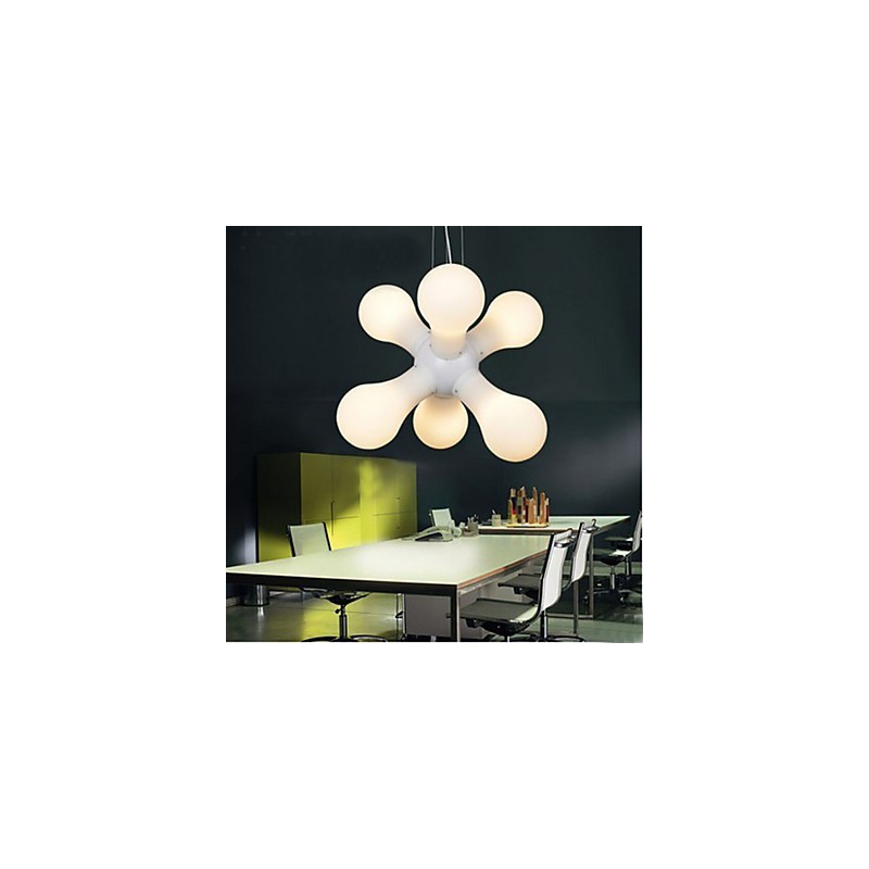 Lampada a sospensione in vetro bianco semplice