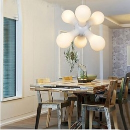 Lampada a sospensione in vetro bianco semplice