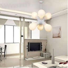 Lampada a sospensione in vetro bianco semplice