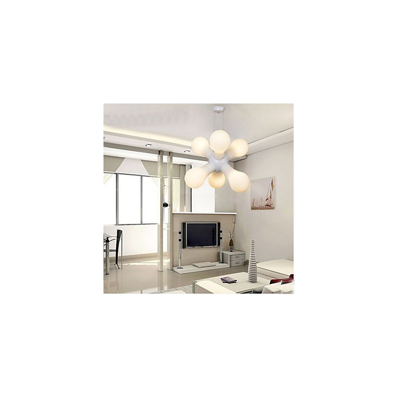 Lampada a sospensione in vetro bianco semplice
