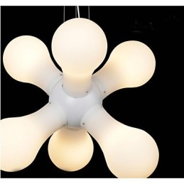 Lampada a sospensione in vetro bianco semplice