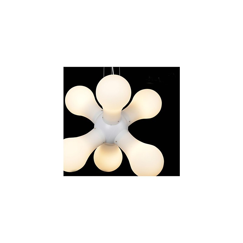 Lampada a sospensione in vetro bianco semplice