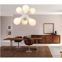 Lampada a sospensione in vetro bianco semplice