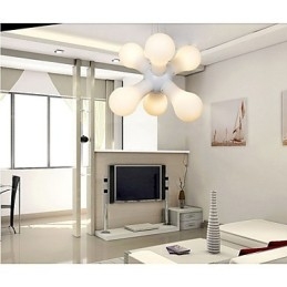 Lampada a sospensione in vetro bianco semplice