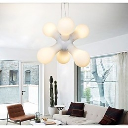 Lampada a sospensione in vetro bianco semplice