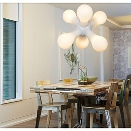 Lampada a sospensione in vetro bianco semplice