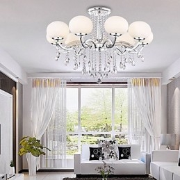 Lampadario in cristallo moderno argento 9 luci