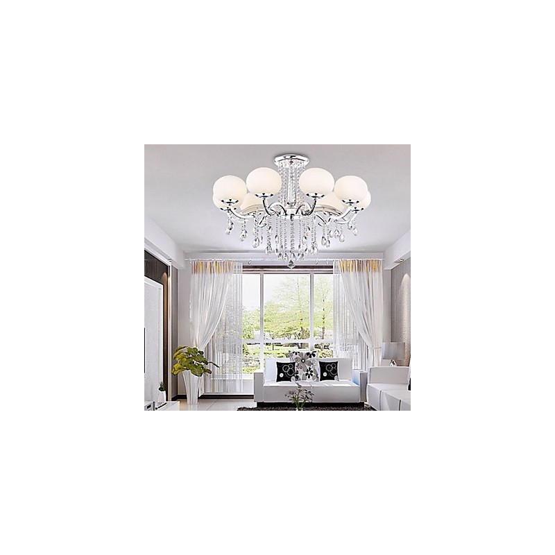 Lampadario in cristallo moderno argento 9 luci