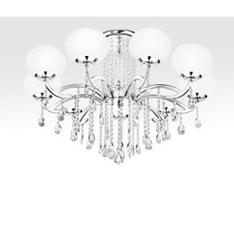 Lampadario in cristallo moderno argento 9 luci
