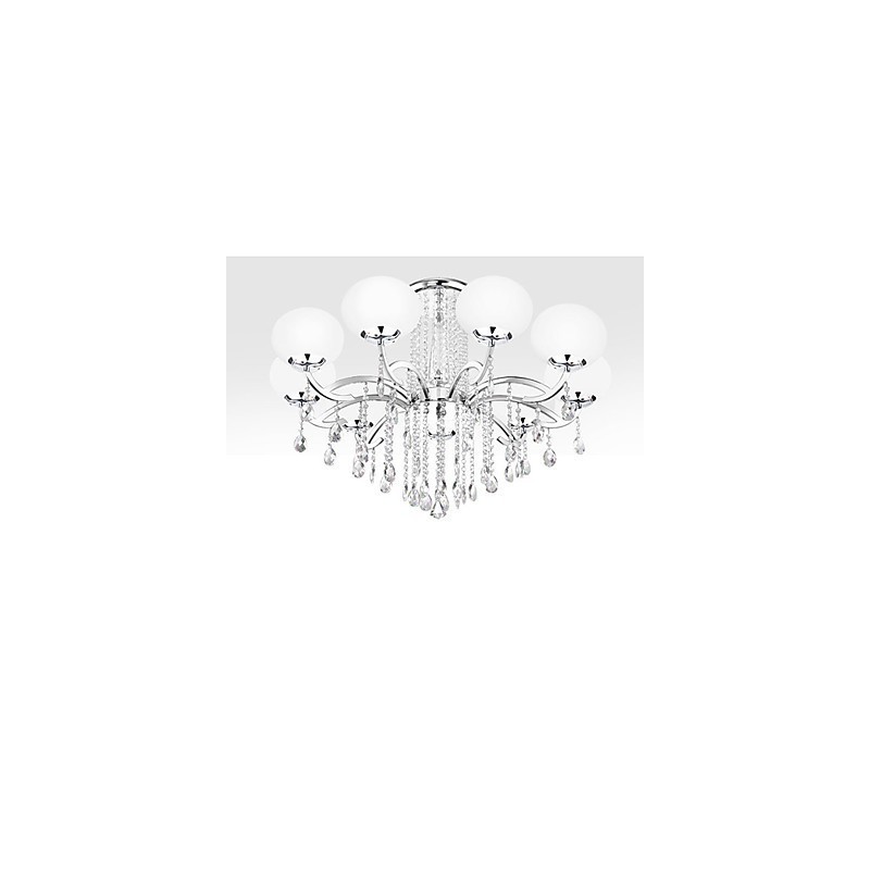 Lampadario in cristallo moderno argento 9 luci