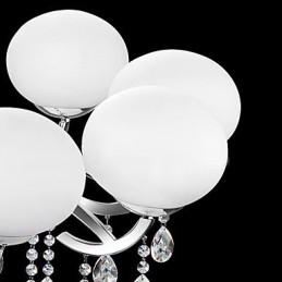 Lampadario in cristallo moderno argento 9 luci