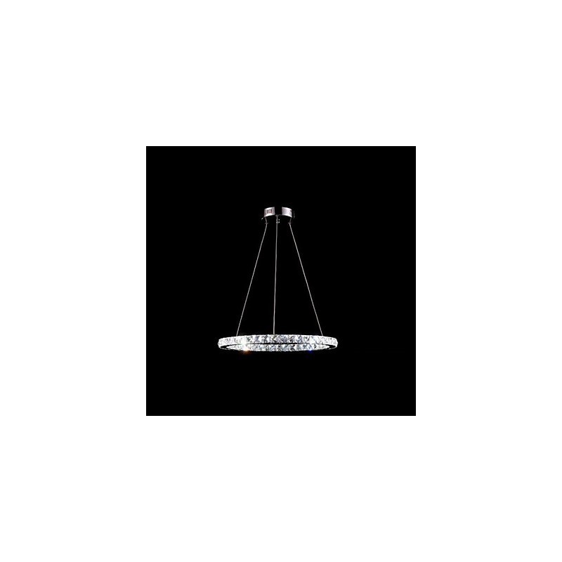 Lampada a sospensione in cristallo LED integrato a 3 livelli, metallo argentato, 70 cm