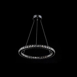 Lampada a sospensione in cristallo LED integrato a 3 livelli, metallo argentato, 70 cm