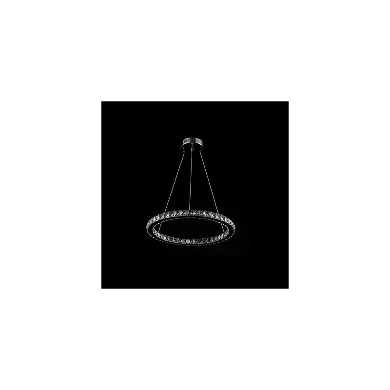 Lampada a sospensione in cristallo LED integrato a 3 livelli, metallo argentato, 70 cm