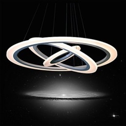 Lampada a sospensione moderna contemporanea in acrilico bianco a 3 livelli 75 Watt LED