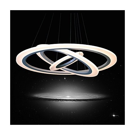 Lampada a sospensione moderna contemporanea in acrilico bianco a 3 livelli 75 Watt LED