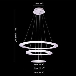 Lampada a sospensione moderna contemporanea in acrilico bianco a 3 livelli 75 Watt LED