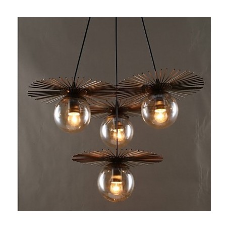 Lampadario classico in vetro artistico a fagiolo rotondo oro e grigio