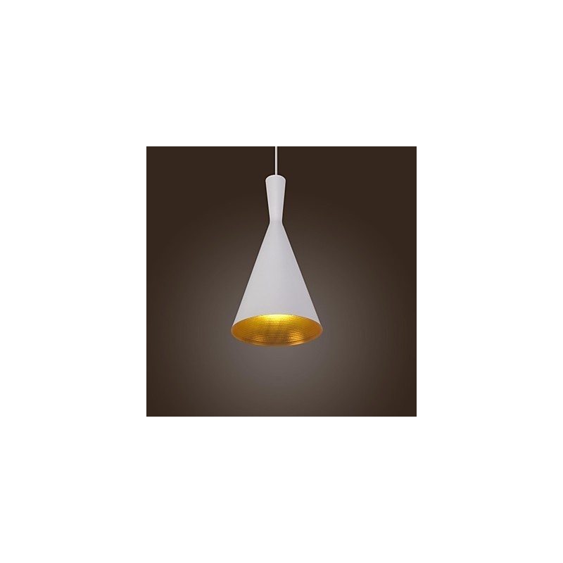 Lampada a sospensione in metallo bianca stile country retrò moderno/contemporaneo