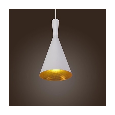 Lampada a sospensione in metallo bianca stile country retrò moderno/contemporaneo
