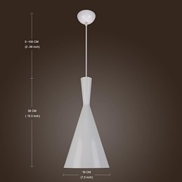 Lampada a sospensione in metallo bianca stile country retrò moderno/contemporaneo