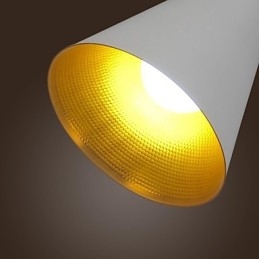 Lampada a sospensione in metallo bianca stile country retrò moderno/contemporaneo