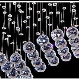 Lampada a sospensione moderna a 6 luci argento con cristallo trasparente