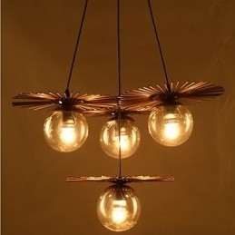 Lampadario classico in vetro artistico a fagiolo rotondo oro e grigio