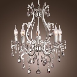 Lampadario classico tradizionale cromato a candela