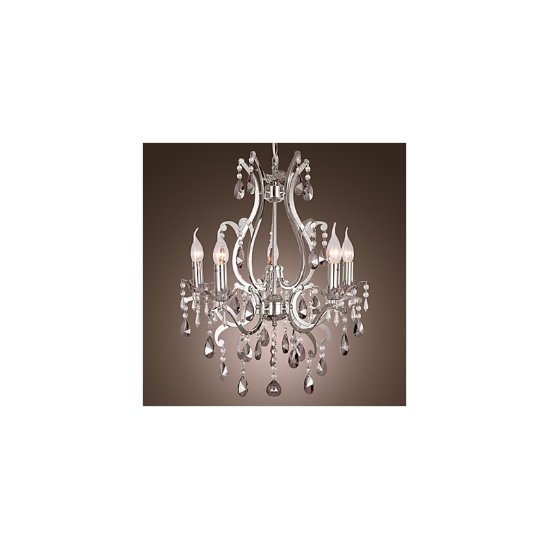Lampadario classico tradizionale cromato a candela