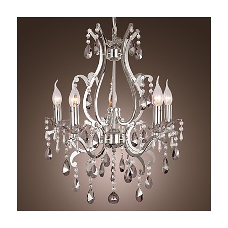 Lampadario classico tradizionale cromato a candela