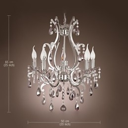Lampadario classico tradizionale cromato a candela