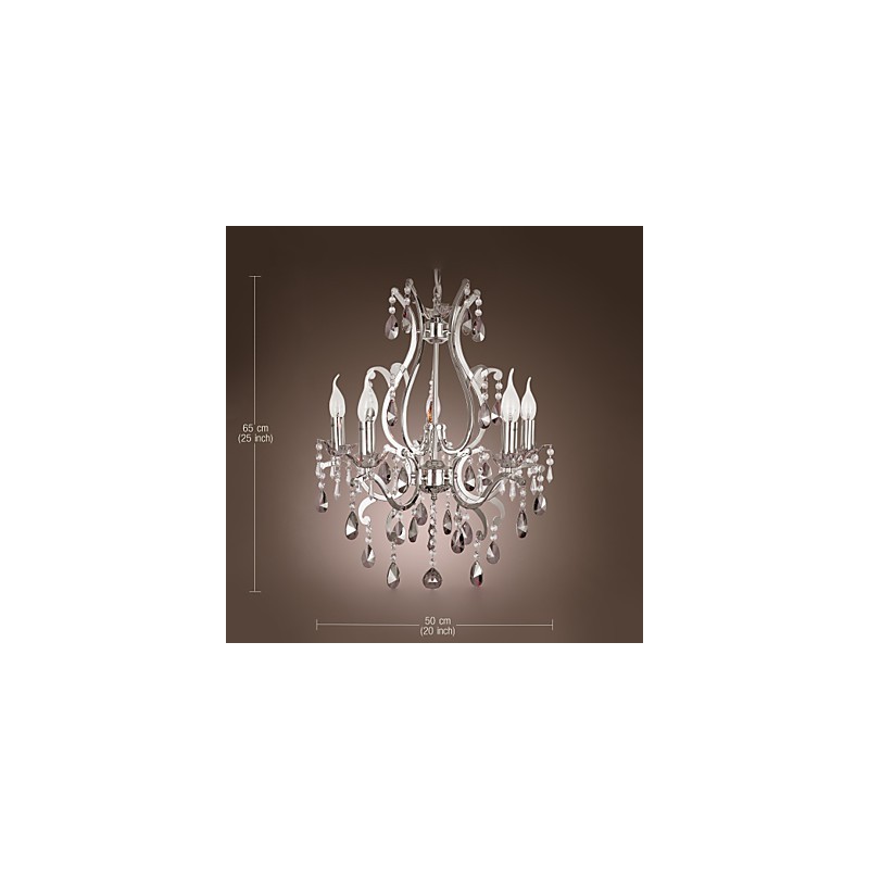 Lampadario classico tradizionale cromato a candela