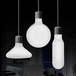 Lampada a sospensione moderna in metallo e vetro