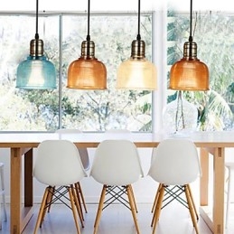 Lampada a sospensione nordica in vetro colorato con piccola goccia decorativa