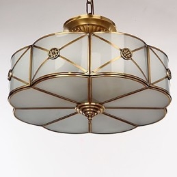 Lampada a sospensione moderna contemporanea in metallo e vetro, 4 luci E26/E27