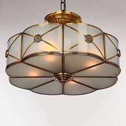 Lampada a sospensione moderna contemporanea in metallo e vetro, 4 luci E26/E27