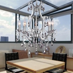 Lampadario classico tradizionale cromato a candela