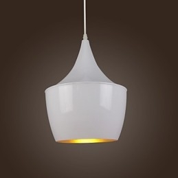 Lampada a sospensione in metallo bianca stile country retrò moderno contemporaneo