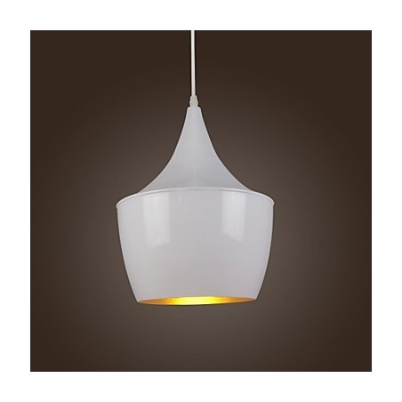 Lampada a sospensione in metallo bianca stile country retrò moderno contemporaneo