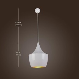 Lampada a sospensione in metallo bianca stile country retrò moderno contemporaneo