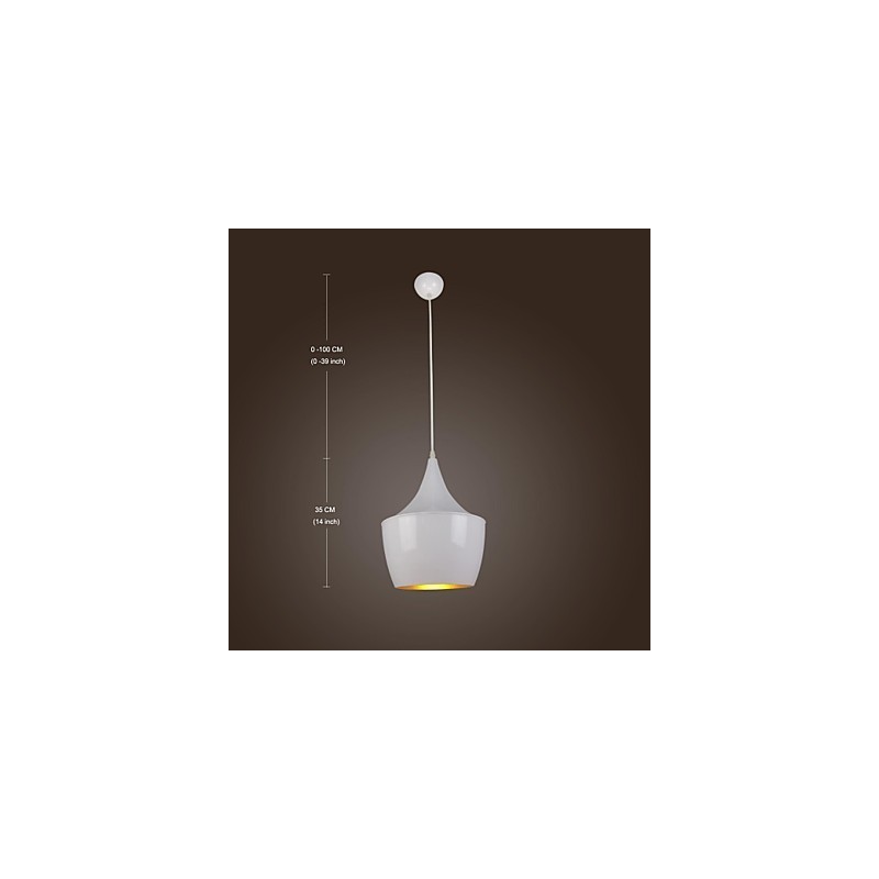 Lampada a sospensione in metallo bianca stile country retrò moderno contemporaneo