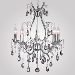Lampadario classico tradizionale cromato a candela