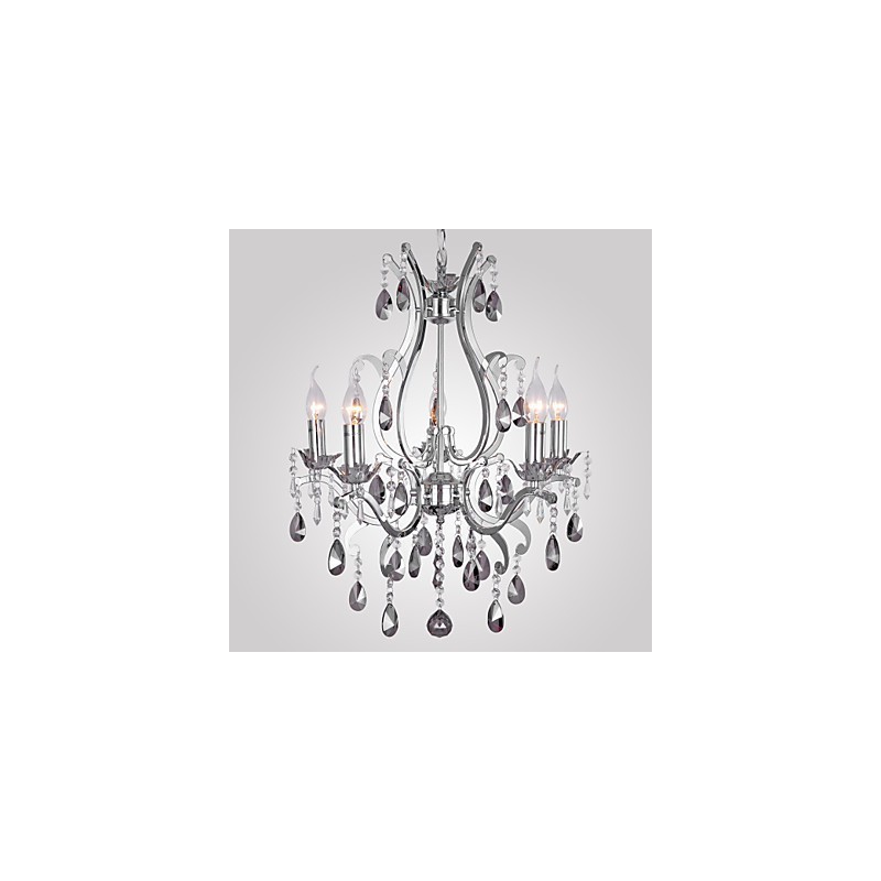 Lampadario classico tradizionale cromato a candela